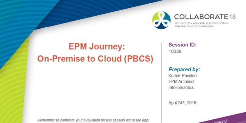 EPM Journey: On-Premise to Cloud