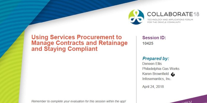 Using Services Procurement to Manage Contracts and Retainage and Staying Compliant