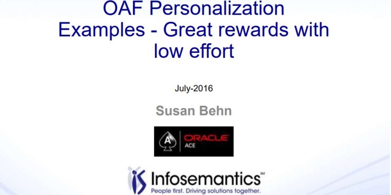 EBS – OAF Personalization Examples – great rewards with low effort