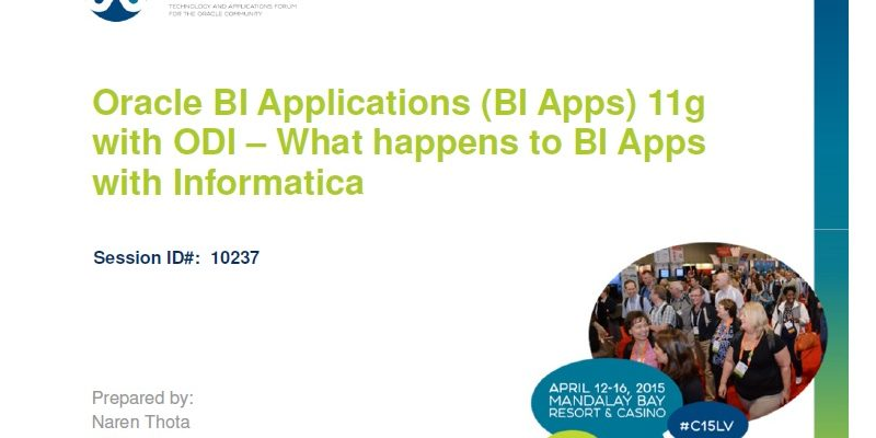 Oracle BI Applications (BI Apps) 11g with ODI – What happens to BI Apps with Informatica